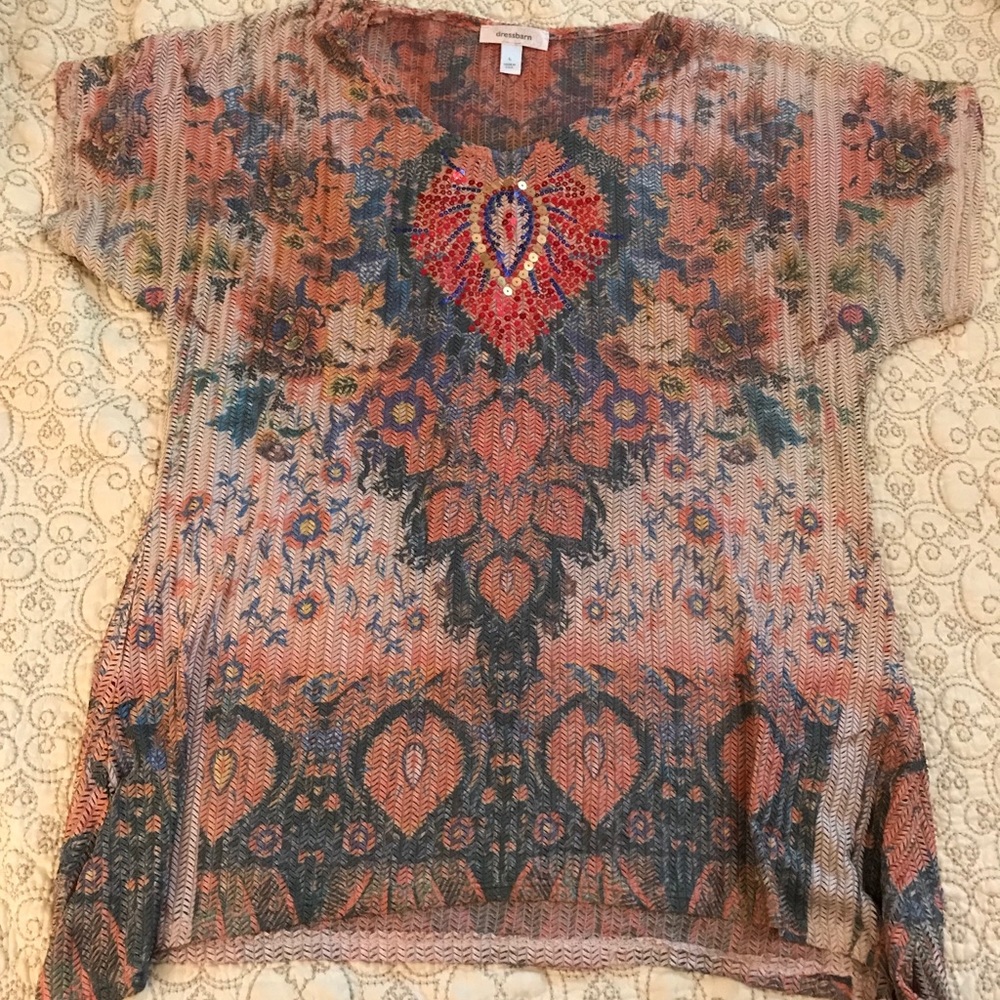Dress Barn Size Large Shirt with sequence accent